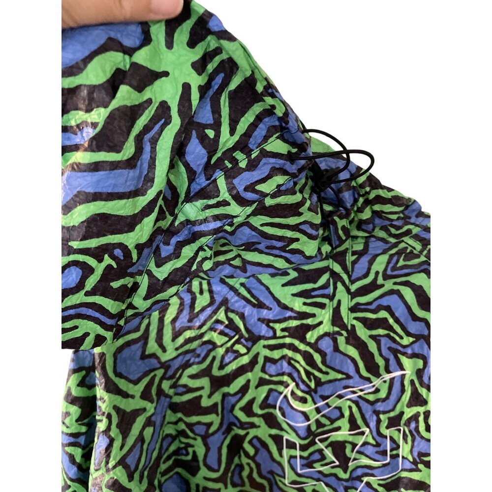 Nike Repeat Windbreaker SwooshTrax Pullover Jacket M Green Blue Abstract Print T - Picture 6 of 10
